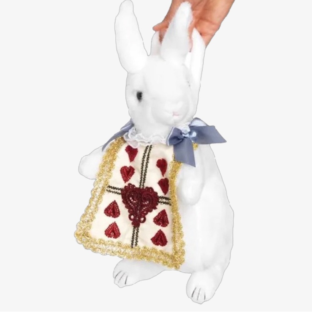 Alice in Wonderland Plush Fancy Rabbit Purse Zippered Handbag